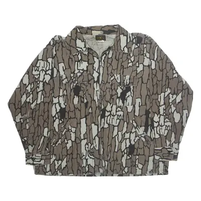 DEERSKIN Mens Jacket Brown Crazy Pattern L