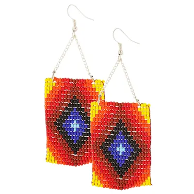 Geometric Beaded Earrings - Arrow