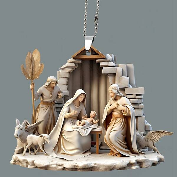 The Birth of Jesus Hanging Ornaments