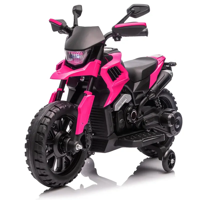 Garvee 6V Kids Electric Motorcycle with Training Wheels, Adjustable Speed 2-5 MPH, Durable Battery-Powered Ride-On Bike, Head...