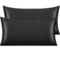 NTBAY 2-Piece Silky Satin Luxurious Pillow Cases with Envelope Closure, Ultra-soft material, Breathable, Frictionless Skin-fr...