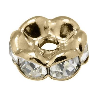 Brass Rhinestone Spacer Beads