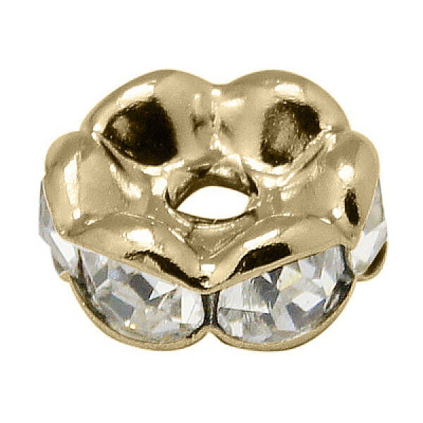 Brass Rhinestone Spacer Beads