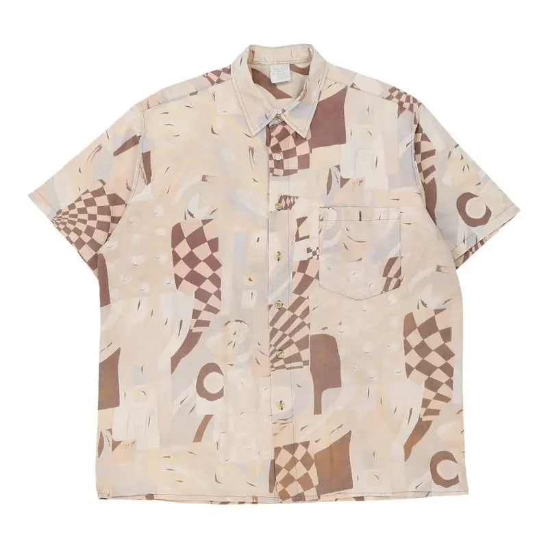 Unbranded Patterned Shirt - XL Beige Cotton