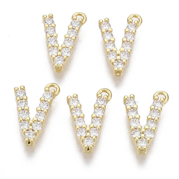 Brass Micro Pave Cubic Zirconia Charms