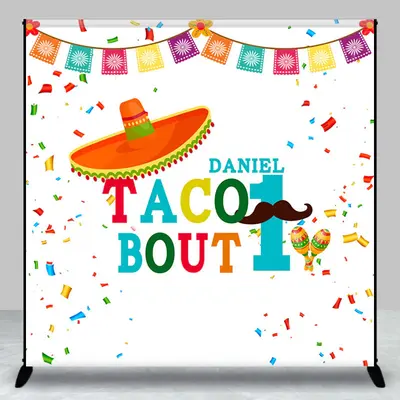 Taco Bout One Fiesta Custom 1st Birthday Backdrop - Aperturee
