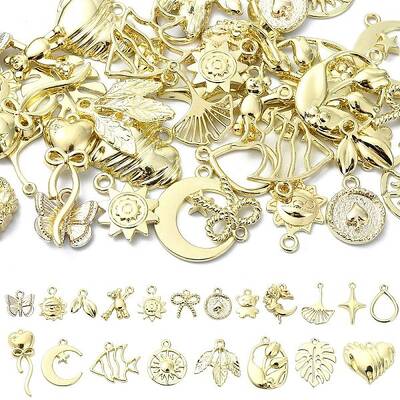 40Pcs 20 Styles Rack Plating Alloy Pendants