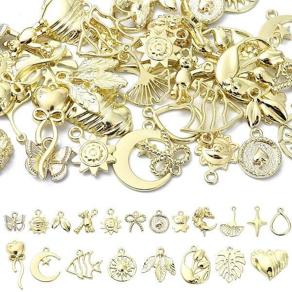 40Pcs 20 Styles Rack Plating Alloy Pendants