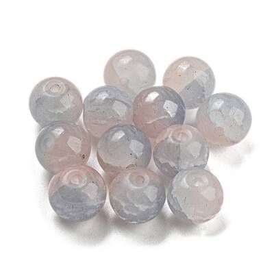 Transparent Spray Painting Crackle Glass Beads