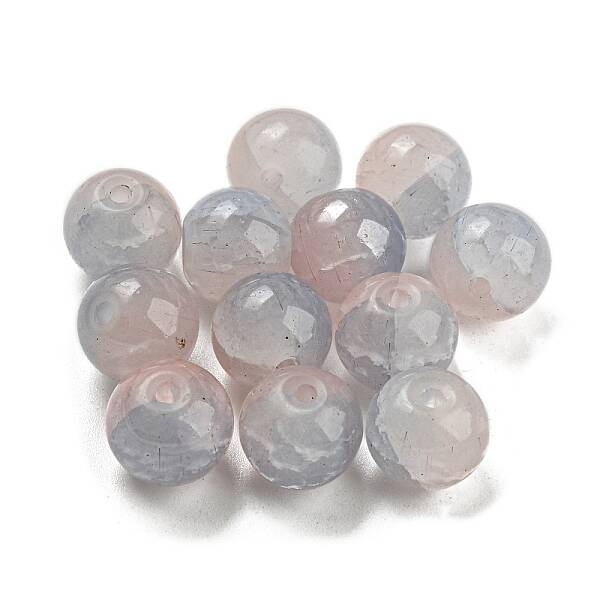 Transparent Spray Painting Crackle Glass Beads