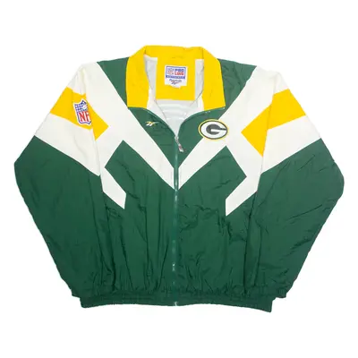 REEBOK Nfl Mens Track Jacket Green Nylon USA 2XL