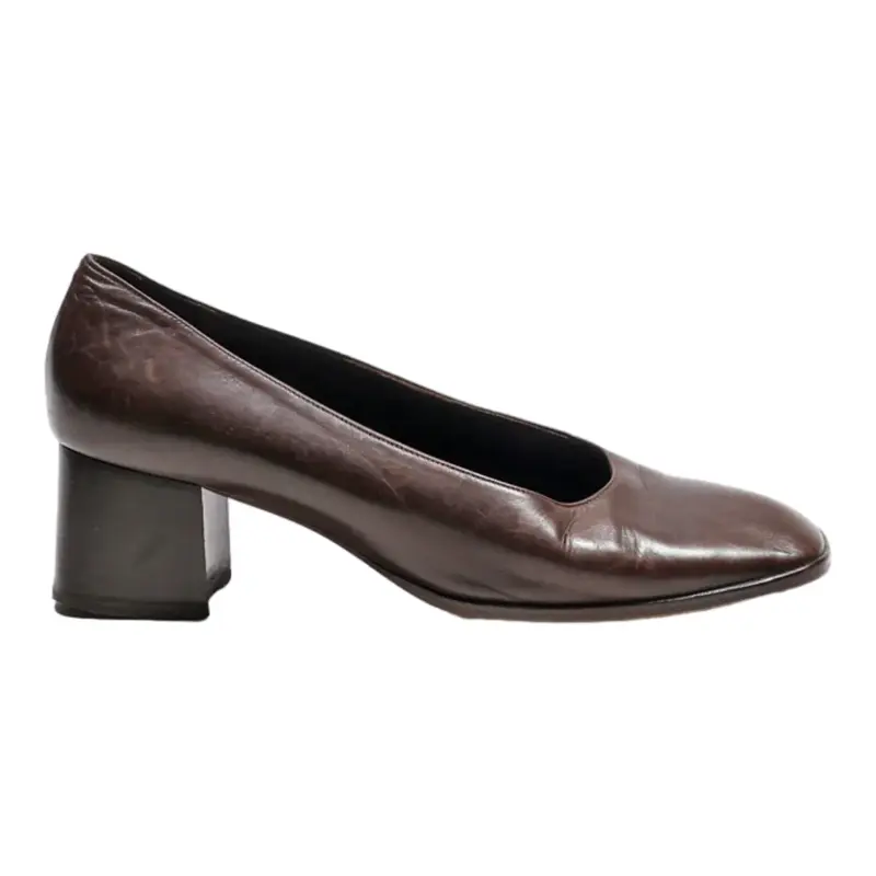 NICA Court Heels Brown Leather Womens UK 4.5