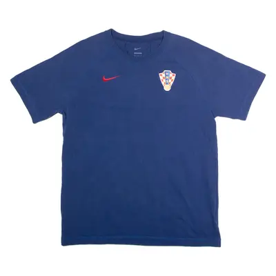 NIKE Croatia Football Federation Training Loose Fit Mens T-Shirt Blue L