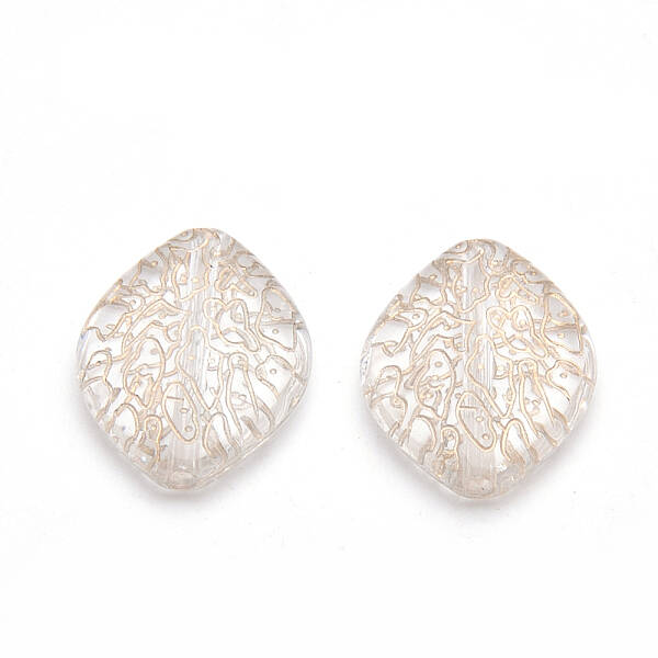 Golden Plated Acrylic Beads