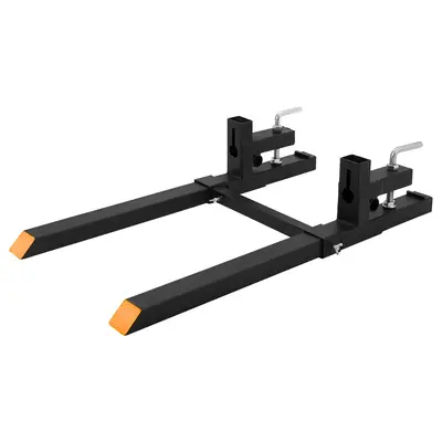 Garvee 60 Heavy Duty Pallet Forks 2000 lbs Capacity Adjustable Stabilizer Bar High-Strength Iron Tubes Universal Fit Loader...