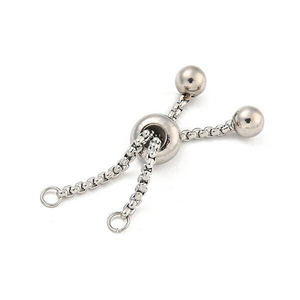 Non-Tarnish Adjustable 304 Stainless Steel Box Chain Slider Bracelet Making