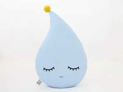 Light Blue Raindrop Pillow