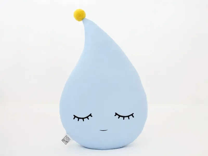 Light Blue Raindrop Pillow