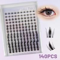 Fairy Eyelash Cluster, 1 Box 8-16mm D-shaped Roll Eyelash Cluster, Suitable for DIY Extension Animation False Eyelashes, Natu...