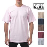 PROCLUB Men's Heavyweight Short Sleeve T Shirts Casual Cotton Tee PRO CLUB Plain Cotton LA Streetwear Hip Hop Harem Big Tall ...