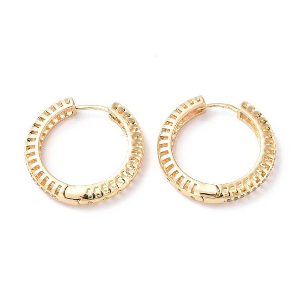 Clear Cubic Zirconia Hollow Out Hoop Earrings