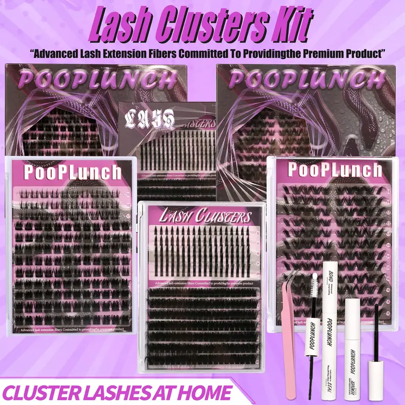 Lashes map for clusters  Kit Spiky Wet Eyelashes Extension Kit , 10-18mm Individual Lashes Kit with Lash Bond and Seal Makeup