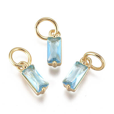 Brass Micro Pave Cubic Zirconia Charms