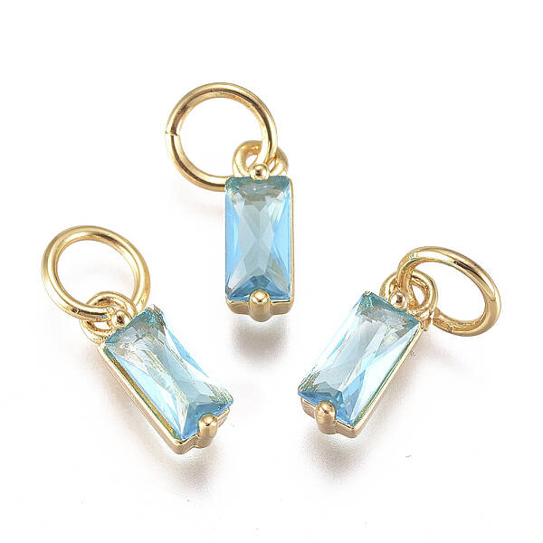 Brass Micro Pave Cubic Zirconia Charms
