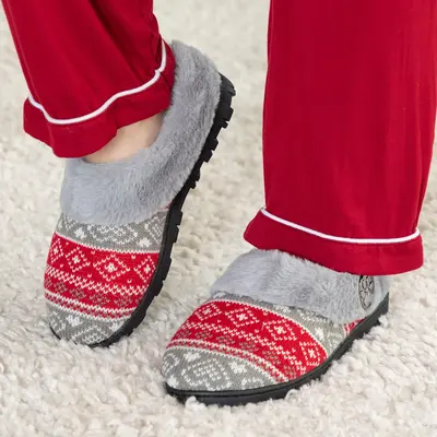 Paw Knit Clog Slippers - Blue - 6