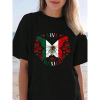 100% Cotton Summer Clothes Viva Mexico Butterfly Rose, Women, Men Mexican Independence T-Shirt Summer Outfits For Women