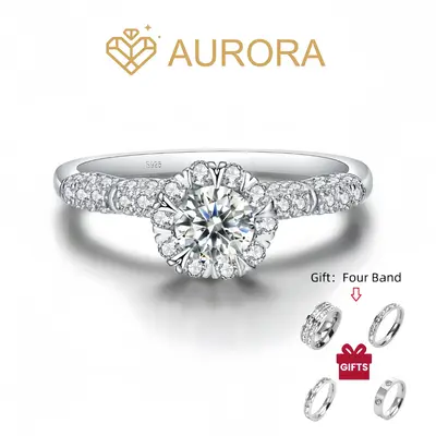 【#09 Sweetie 】Moissanite rings with 925 Sterling Silver 0.5Carat  Anniversary Auspicious Wedding Engagement Jewelry Synth...