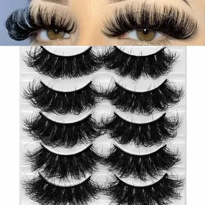 DIY Lash Kit 5 Pairs False Eyelashes, Curly Faux Cluster Lashes, Full Volume Eyelash for Lashes Extensions, Volumized False E...