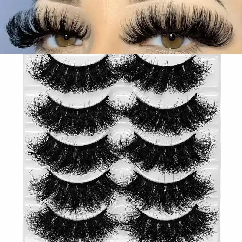 DIY Lash Kit 5 Pairs False Eyelashes, Curly Faux Cluster Lashes, Full Volume Eyelash for Lashes Extensions, Volumized False E...
