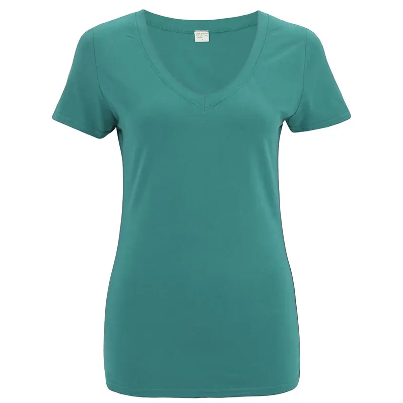 Organic Essentials V-Neck Tee - Red - S