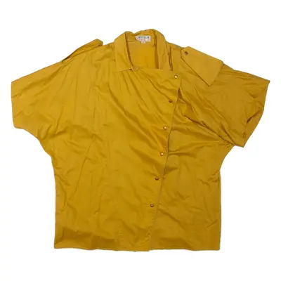 L'ESTELLE Womens Top Yellow Collared L