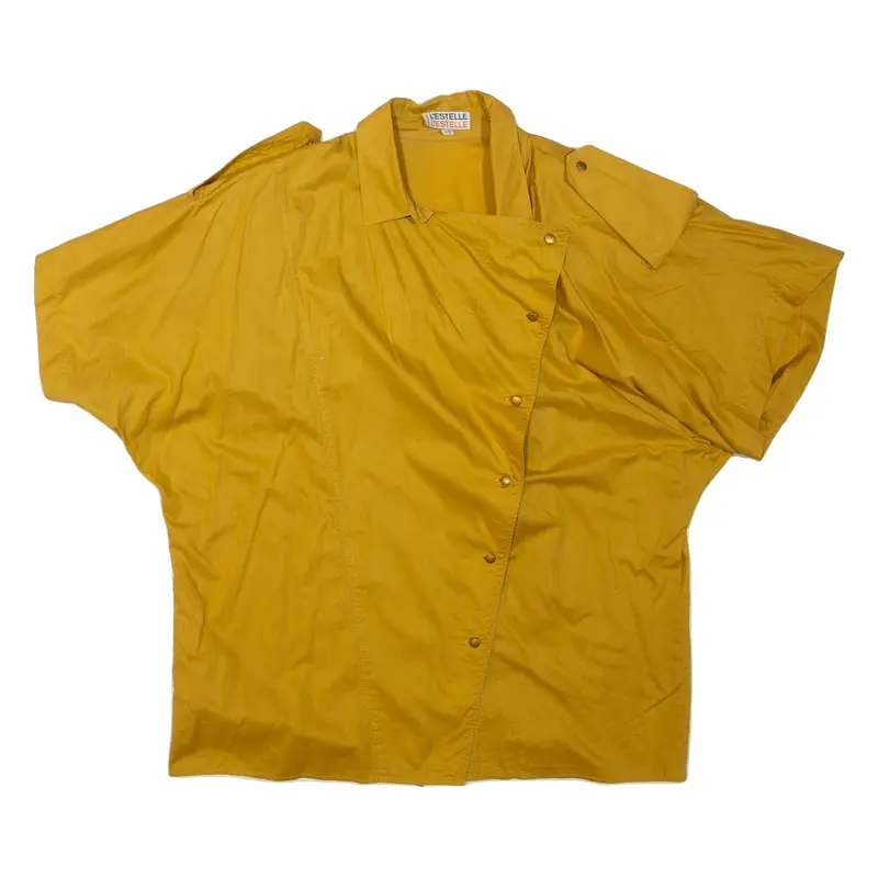 L'ESTELLE Womens Top Yellow Collared L