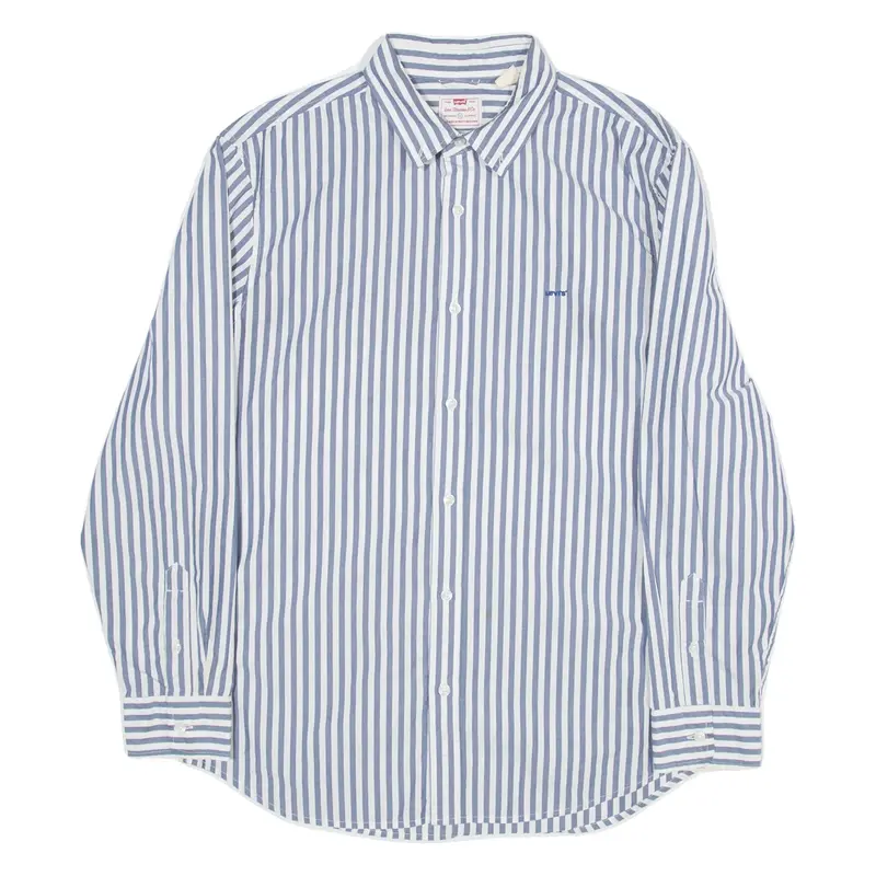 LEVI'S Relaxed Mens Shirt Blue Striped Long Sleeve M