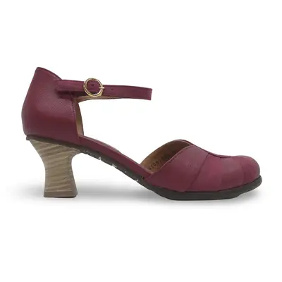 Fly London BESH087FLY Mousse Leather Women's Heels Shoes - Berry - Size:US 7-7.5 Women