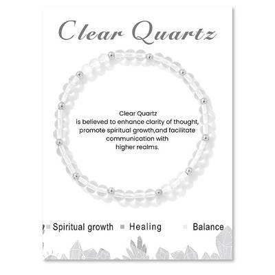 Natural Quartz Crystal Bead Stretch Bracelets for Women