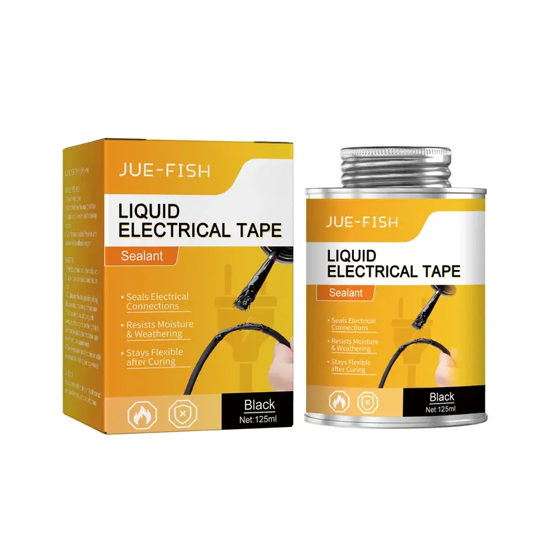 4.2 OZ (125ML) Black Liquid Electrical Tape, Liquid Adhesive Tape, Electrical Tape Glue, Waterproof, Fast Drying, High Temper...