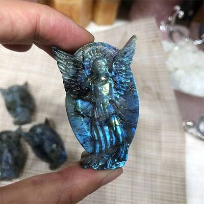 Dyed Natural Labradorite Carved Display Decorations