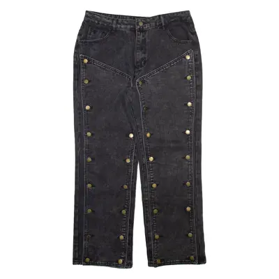 FALMER HERITAGE Womens Jeans Grey Relaxed Straight Stone Wash W32 L28