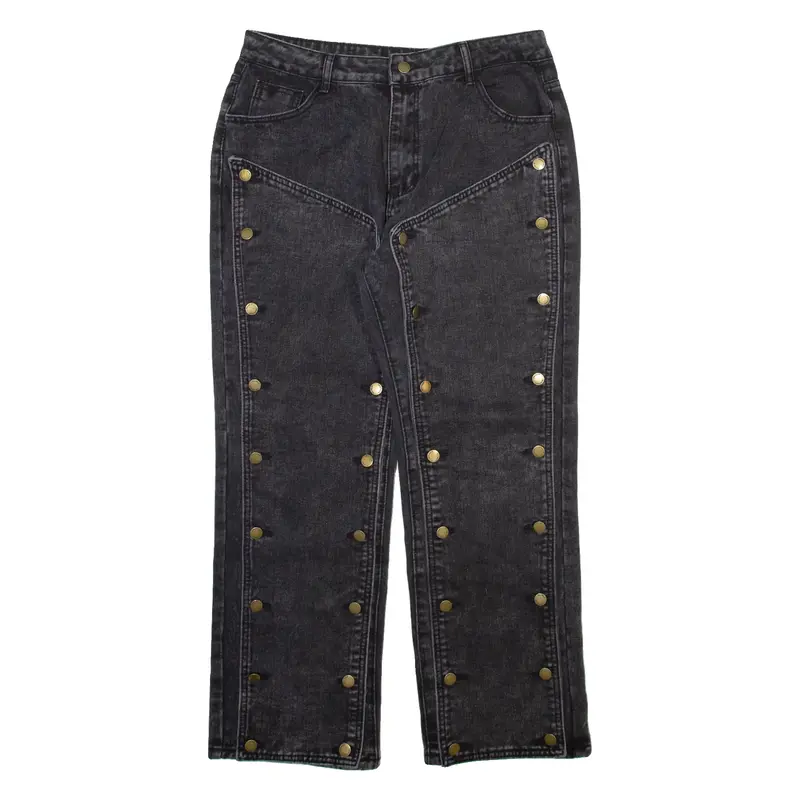 FALMER HERITAGE Womens Jeans Grey Relaxed Straight Stone Wash W32 L28