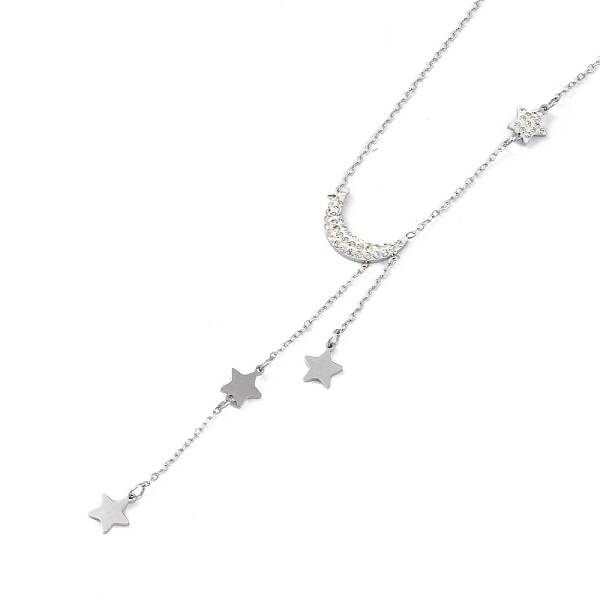304 Stainless Steel with Polymer Clay Rhinestone Necklaces