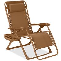 Best Choice Products Monochromatic Zero Gravity Chair, Folding Patio Recliner w/Side Tray, Headrest