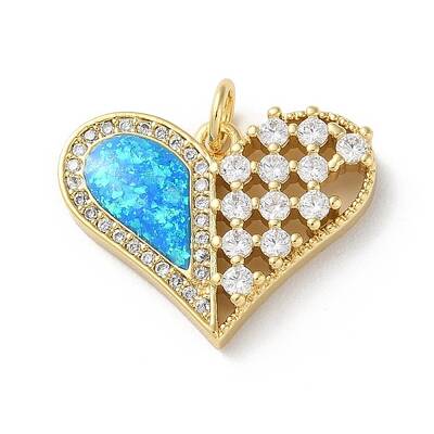 Brass Micro Pave Clear Cubic Zirconia Pendants