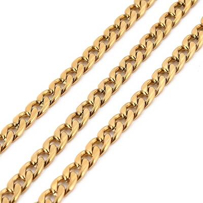 PVD Vacuum Plating 304 Stainless Steel Cuban Link Chains