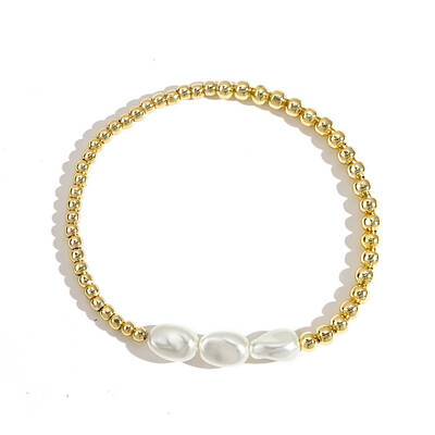Handmade Brass Beads Stretch Bracelets