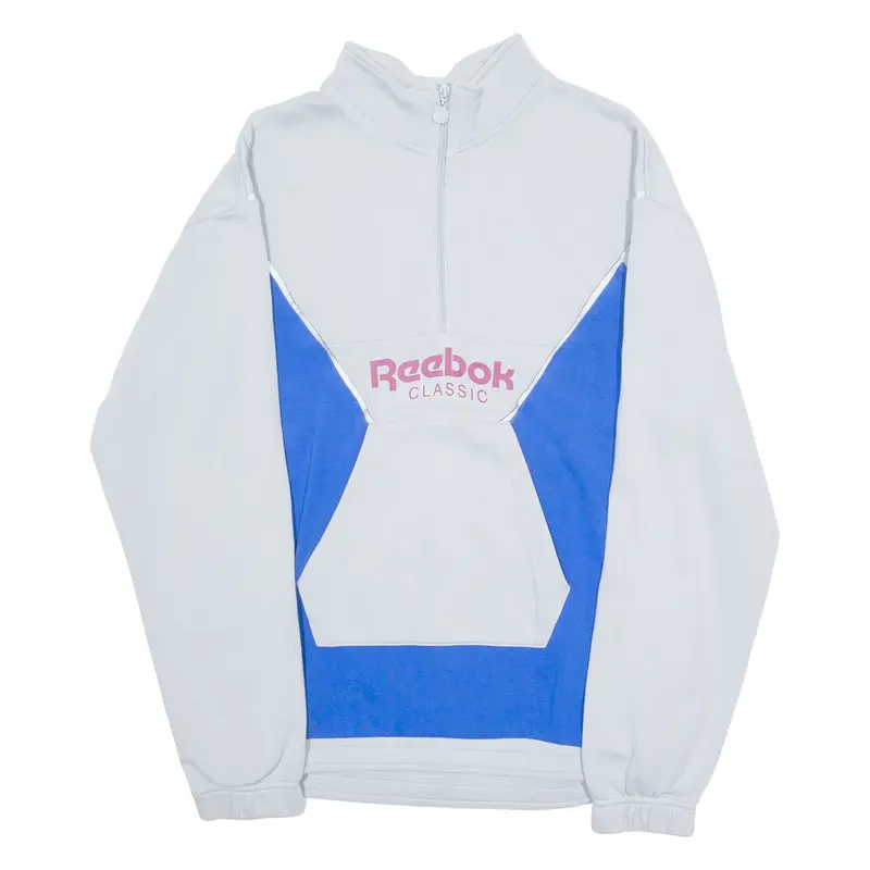 REEBOK Mens Sweatshirt Blue 1/4 Zip M