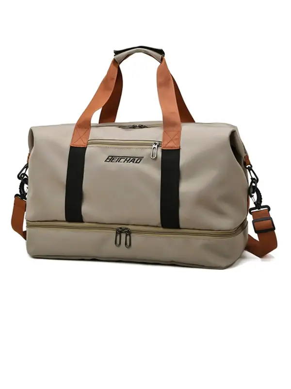 Large Capacity Sporty Travel Tote Bag for Men and Women for Beach Holiday Vacation, Summer Casual Dry & Wet Separation Oxford...